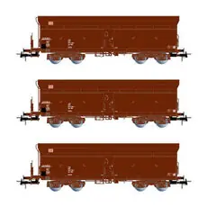 DB AG, 3-tlg. Set 4-achs. Selbstentladewagen Fals164, Braun