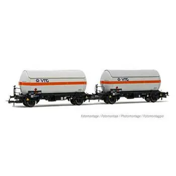 DB, 2-tlg. Set 2-achs. Gaskesselwagen mit Sonnenschutzdach
