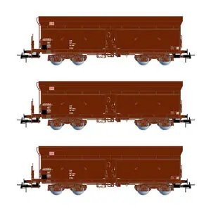 DB AG, 3-tlg. Set 4-achs. Selbstentladewagen Fals164, Braun