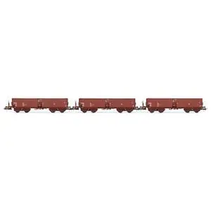 DR, 3-tlg. Set 4-achs. Selbstentladewagen Fal-zz,Braun