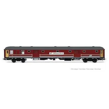 FS, Gepäckwagen UIC-X 1970 ohne Rock, rot-grau, Omnia Express, Ep. V
