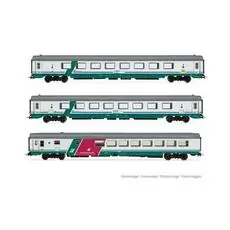 FS, 3-tlg. Set IC 507/530 Reisezugwagen Sila, Turin - Reggio Calabria