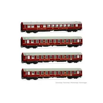 DR, 4-tlg. Set OSShD Typ B Reisezugwagen Tourex