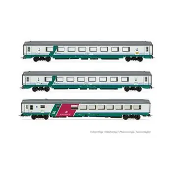 FS, 3-tlg. Set IC 507/530 Reisezugwagen Sila, Turin - Reggio Calabria