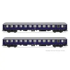 DB, 2er-Set, Couchette-Wagen Bcm 243, blaue Lackierung, Ep. IV
