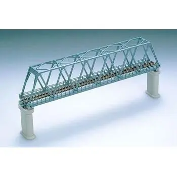 Fachwerk-Brücke, eingleisig, blau