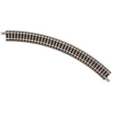 4 Gleise, gebogen, in Schotterbettung, 45°, r 243 mm