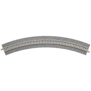 4 Gleise, gebogen, mit breiter Schotterbet., 45°, r 345 mm