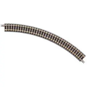 4 Gleise, gebogen, in Schotterbettung, 45°, r 243 mm
