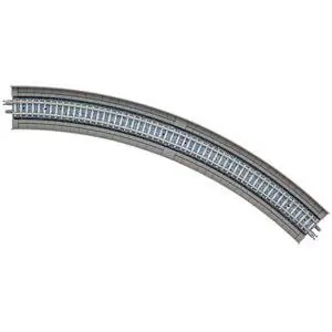 4 Gleise, gebogen, in Beton-Viaduktbettung, 45°, r 354 mm