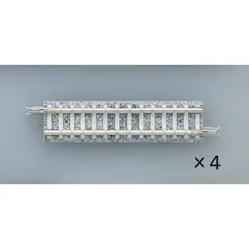 4 Gleise, gerade in Schotterbettung, je 18,5 mm lang