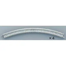4 Gleise, gebogen, in Schotterbettung, 45°, r280 mm 4 Gleise, gebogen, in Schotterbettung, 45°, r280 mm