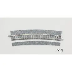 4 Gleise, gebogen, mit breiter Schotterbettung, 10°, r 541 mm. 4 Gleise, gebogen, mit breiter Schotterbettung, 10°, r 541 mm.