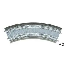 2 Doppelgleise, gebogen, in Beton-Viaduktbettung,45°, r 280 mm 2 Doppelgleise, gebogen, in Beton-Viaduktbettung,45°, r 280 mm