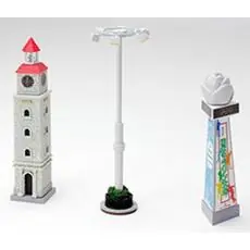Bahnhofsausschmückung, Uhrenturm, Werbeturm, Lichtmast