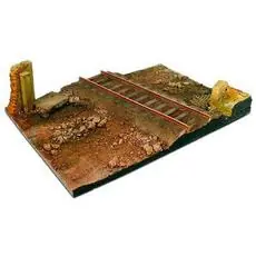 Diorama-Sockel, 31 x 21 cm, Landstraße mit Bahnübergang