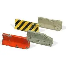 1/35 Beschädigte moderne Betonbarrieren, 4 Stück