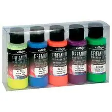 Farb-Set, fluoreszierend, 5 x 60 ml