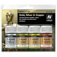 Farb-Set, Flüssiges Gold auf Alkoholbasis, 4 x 17 ml