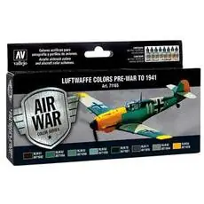 Farb-Set, Luftwaffe, Vorkriegszeit bis 1941, 8 x 17 ml