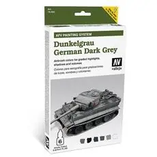 Farb-Set, Deutsch Dunkelgrau, 6 x 8 ml