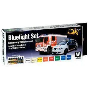 Farb-Set, Blaulicht-Set, 8 x 17 ml