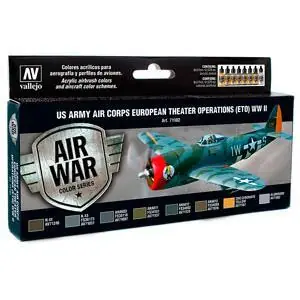 Farb-Set, USA Flugzeuge WWII, 8 x 17 ml, ETO-Operation