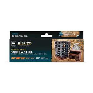 Farb-Set, WizKids Wood & Steel, 8 x 8 ml