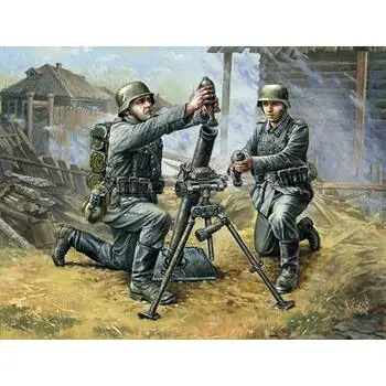 1/72 Deutscher 81 mm Mörser mit Besatzung