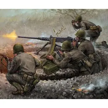 1/72 US Maschinengewehr Browning mit Besatzung