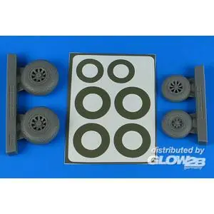 A-26B/C (B-26B/C) Invader wheels & paint masks late - diamond pattern for ICM in 1:48