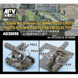 7.62mm MG & 40mm GL AMMO FEED CHUTE PE for CM-32/33 TIFV in 1:35