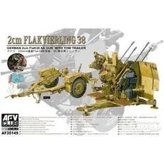 4X2cm Flakvierling 38 mit Trailer in 1:35