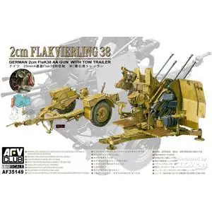 4X2cm Flakvierling 38 mit Trailer in 1:35