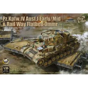 Pz.Kpfw. IV Ausf. J Early/Mid & Rail Way Flatbed Ommr (2 in 1) in 1:35