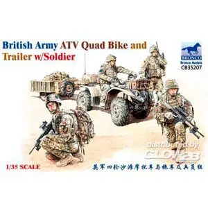 British Army ATV Quad Bike and Trailer w/Soldier