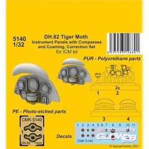DH.82 Tiger Moth Instrument P. with Compasses and Coaming, Correction S. in 1:32