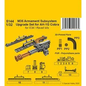 M35 Armament Subsystem Upgrade Set for AH-1G Cobra 1/32 /for ICM and Revell kits in 1:32