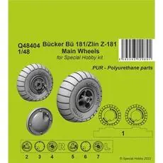 Bücker Bü 181/Zlin Z-181 Main Wheels in 1:48