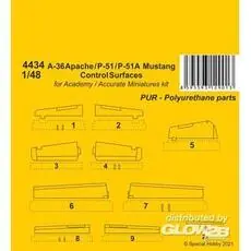 A-36 Apache / P-51 / P-51A Mustang Control Surfaces in 1:48