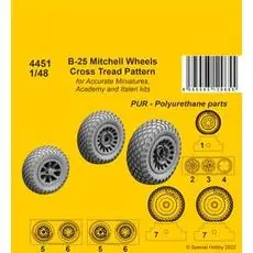 B-25 Mitchell Wheels/ Cross Tread Pattern in 1:48