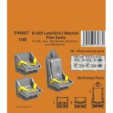 B-25D Late/G/H/J Mitchell Pilot Seats 1/48 / for HK, Acc. Miniatures, Academy and Revell kits in 1:48