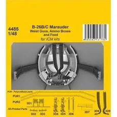 B-26B/C Marauder Waist Guns, Ammo Boxes and Feed / for ICM kit in 1:48