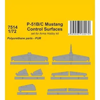 P-51B/C Mustang Control Surfaces 1/72 / for Arma Hobby kit in 1:72