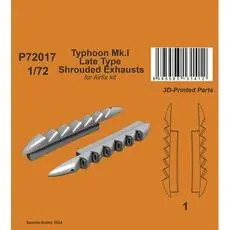 Typhoon Mk.I Late Type Shrouded Exhausts / for Airfix kit in 1:72