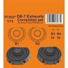 DB-7 Exhausts Correction set / for Azur/Frrom kit in 1:72
