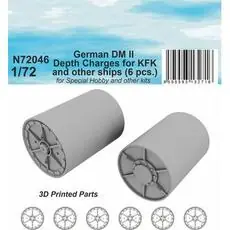 German DM II Depth Charges (6 pcs.) for KFK and other ships for Special Navy kit in 1:72
