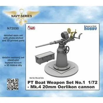 PT Boat Weapon Set No.1 - Mk.4 20mm Oerlikon cannon in 1:72