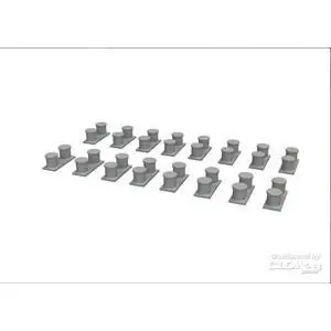 WWII USN battleship bollards PRINT in 1:350