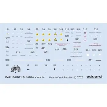 Bf 109K-4 stencils 1/48 in 1/48
